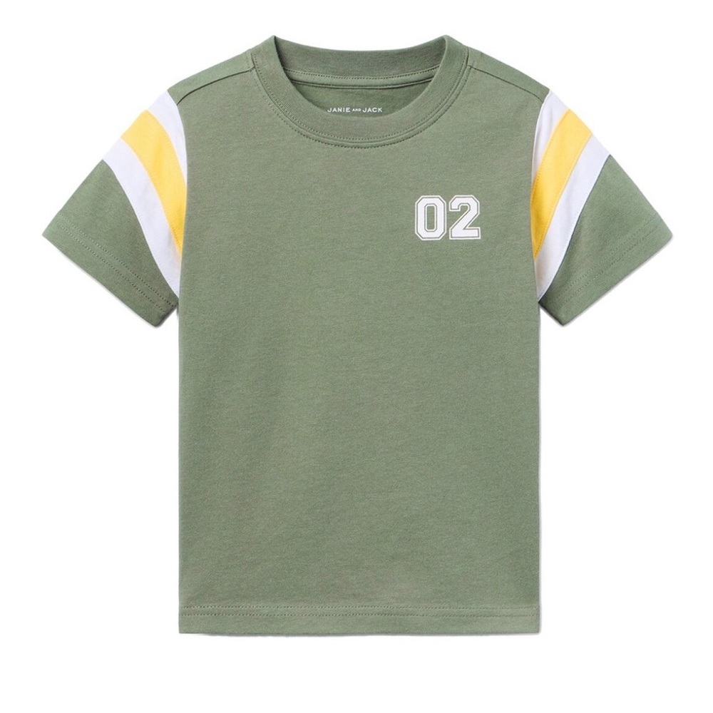 NWT- Janie and Jack Olive Green Summer Short Sleeve Tee Shirt